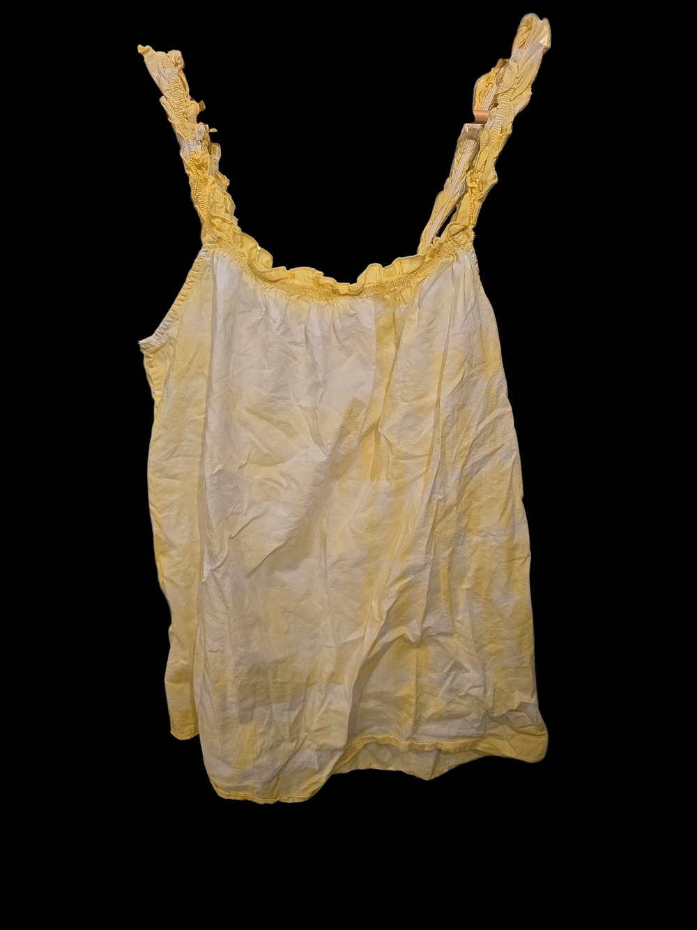 OP Yellow Ruffled Strap Tank Top